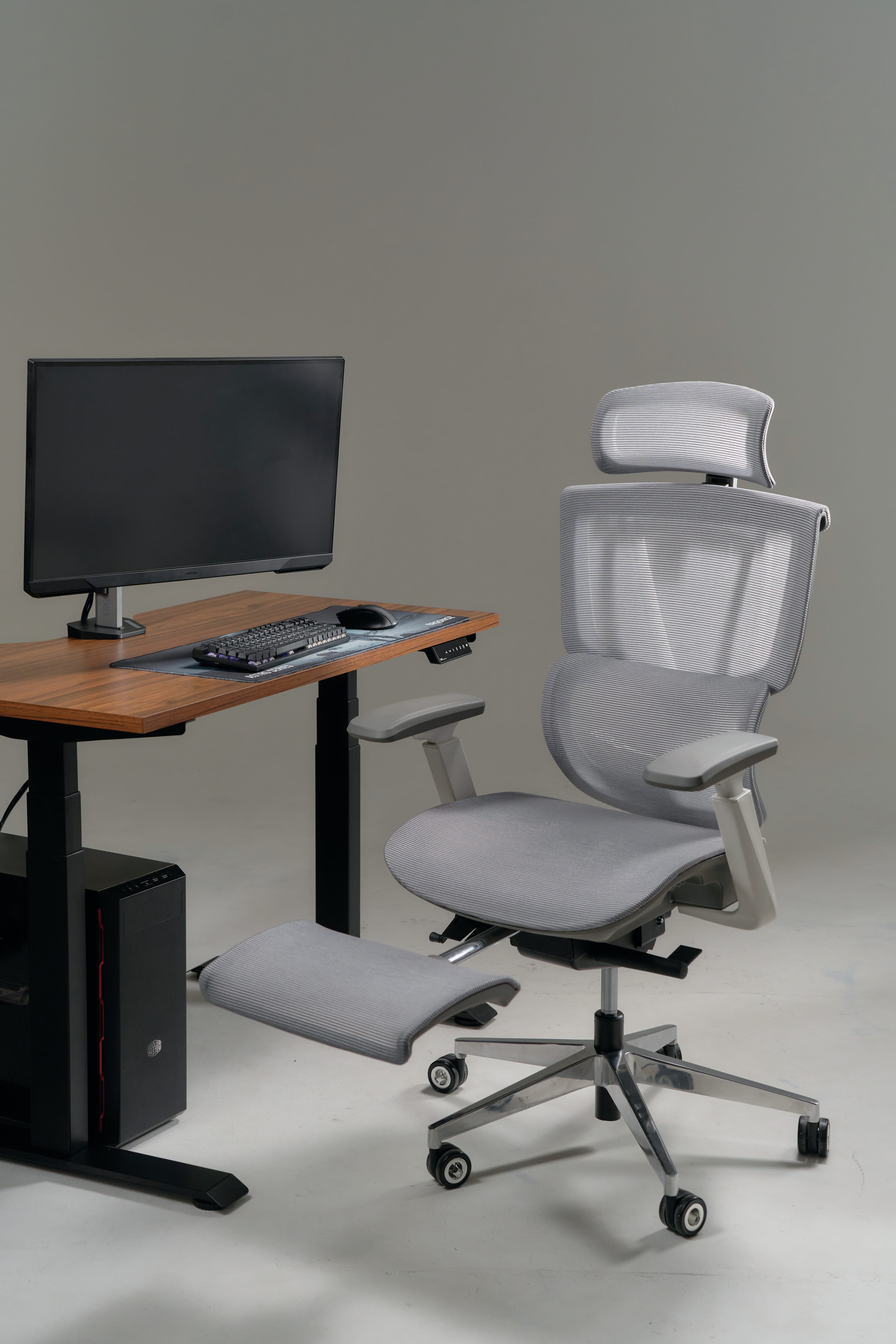 เก้าอี้ทำงาน เก้าอี้สุขภาพ ERGONOZ EGN-ERECTOR-G สีเทา ไม่มีที่พักเท้า (ERECTOR ACTIVE LUMBAR ERGONOMIC CHAIR)_9